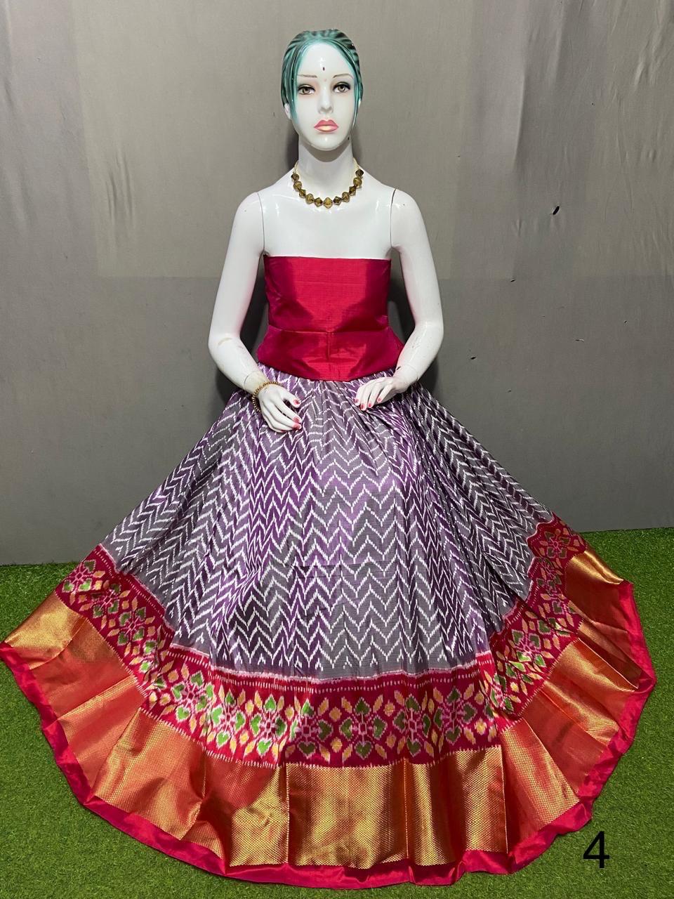 Pure pochampally ikkat silk lehenga