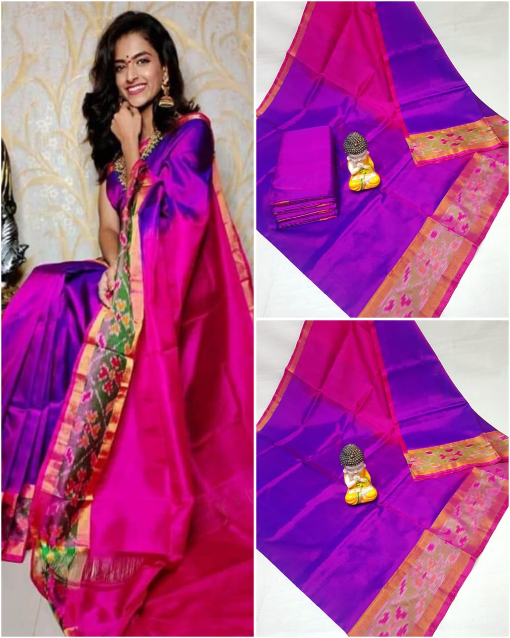 Uppada sarees with Pochampally design