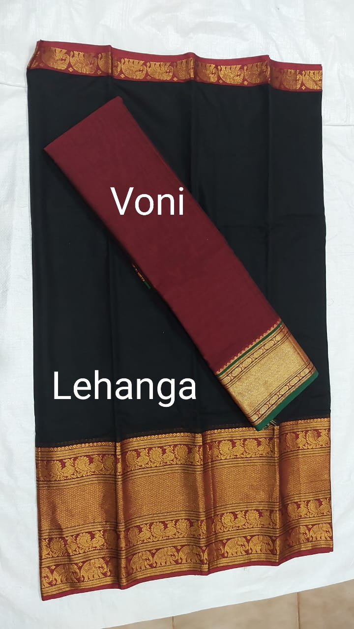 Black Narayanpet Cotton lehenga