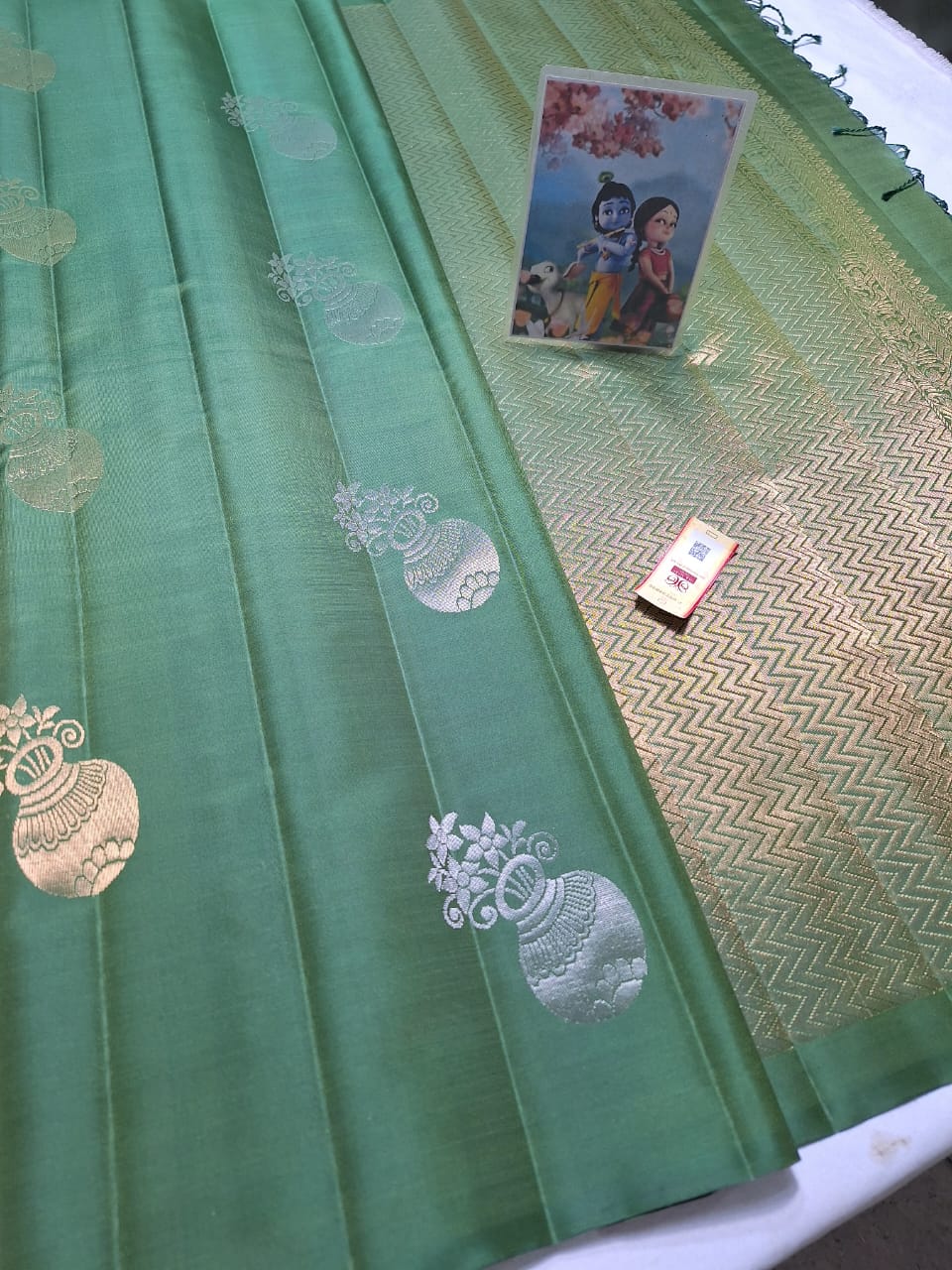 Green Pure kanchipuram soft silk sarees