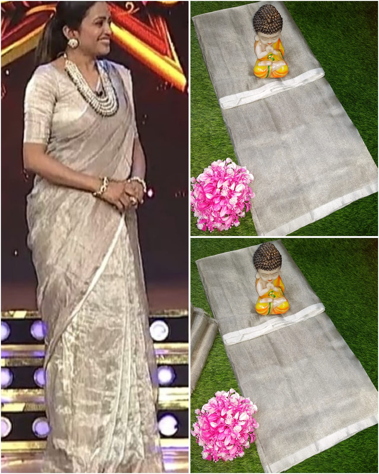 Silver Uppada tissue sarees