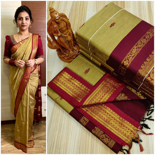 Light green kalyani cotton sarees