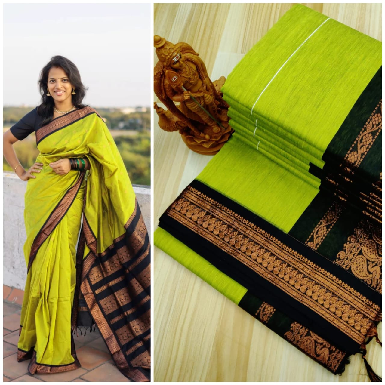 Apple green kalyani cotton sarees