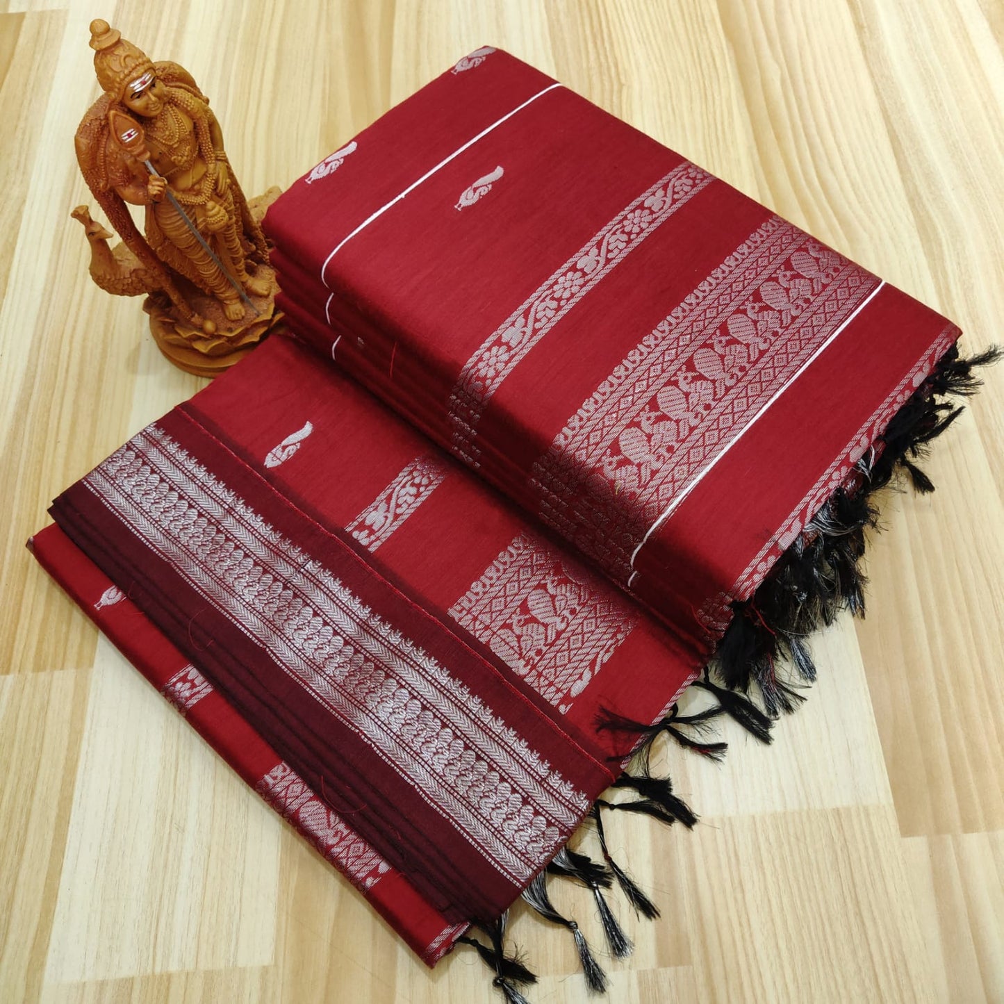 Maroon kalyani cotton sarees