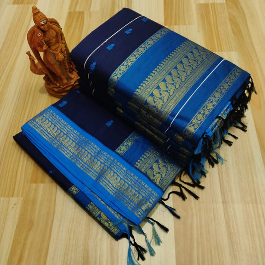 Dark Navy blue kalyani cotton sarees