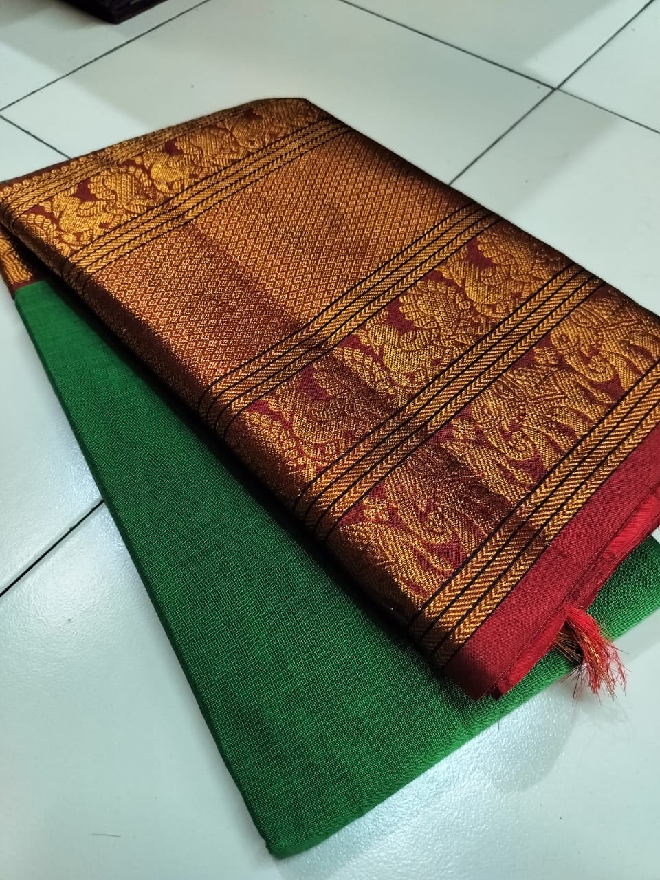 Green Narayanpet Cotton sarees