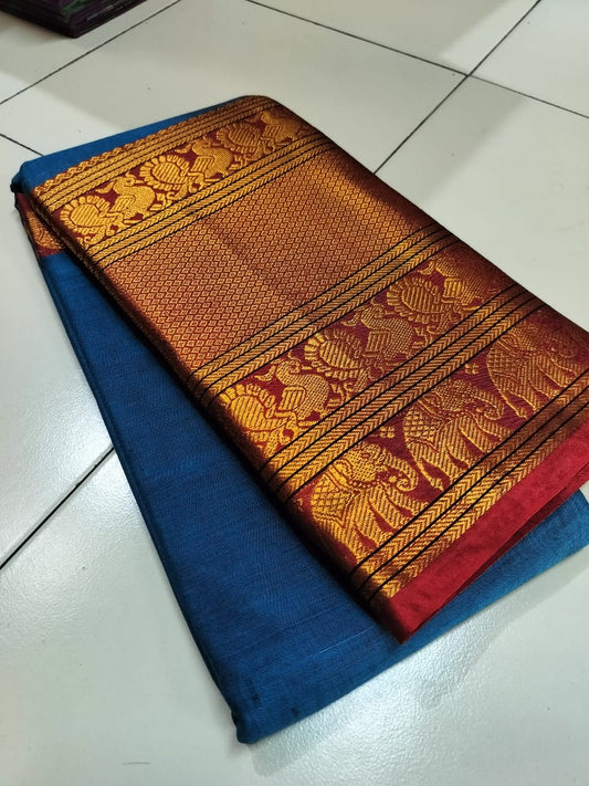 Blue Narayanpet Cotton sarees