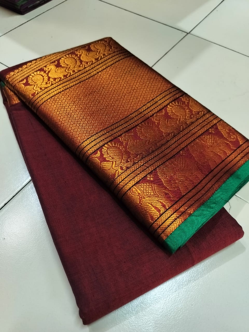 Maroon Narayanpet Cotton sarees