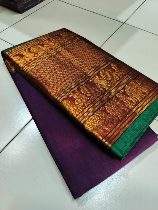 Dark purple Narayanpet Cotton sarees