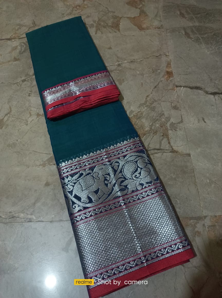 Green Narayanpet Cotton sarees