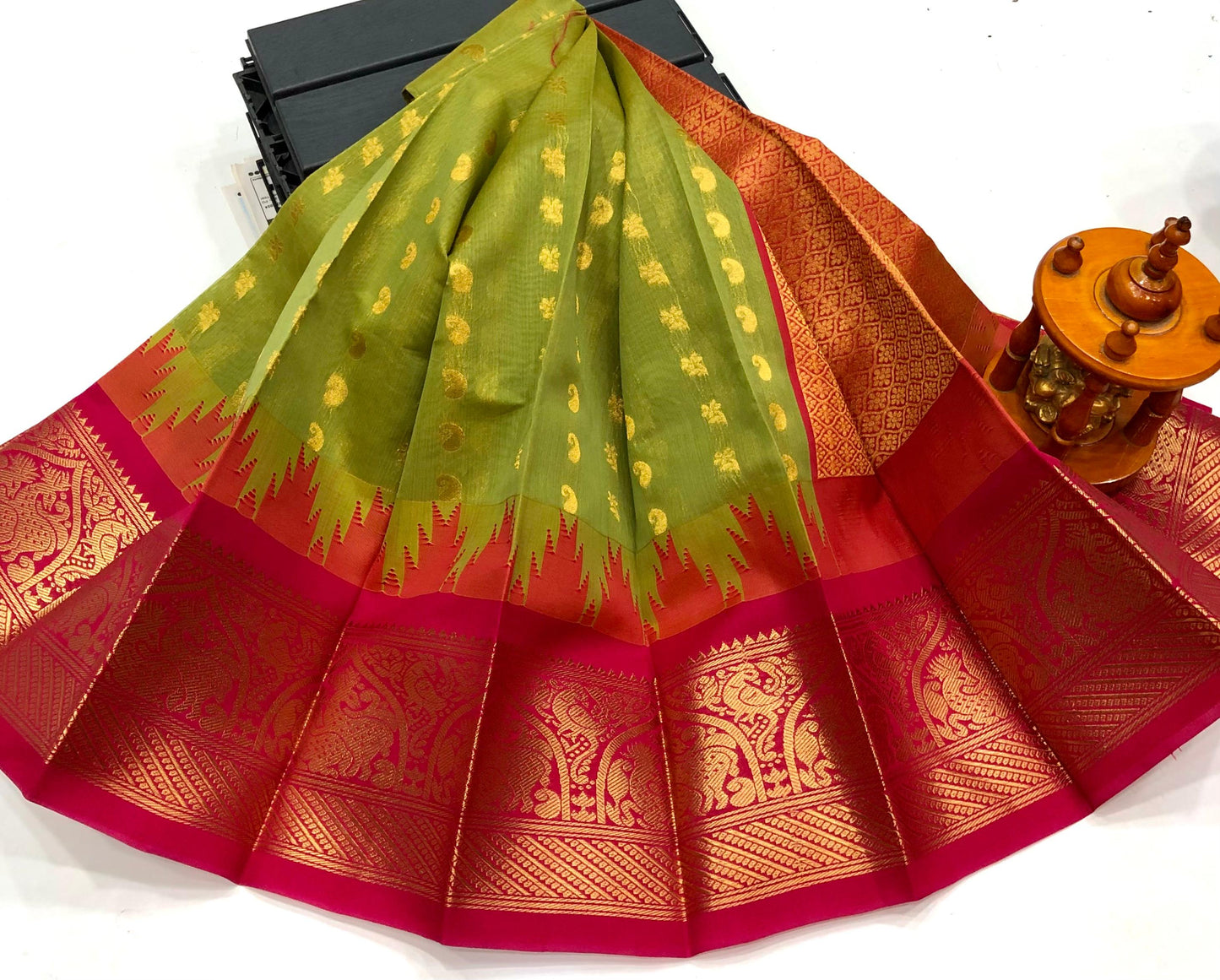 Green Chanderi Kuppadam sarees