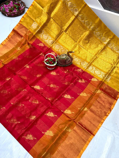 Red and yellow Uppada pattu sarees