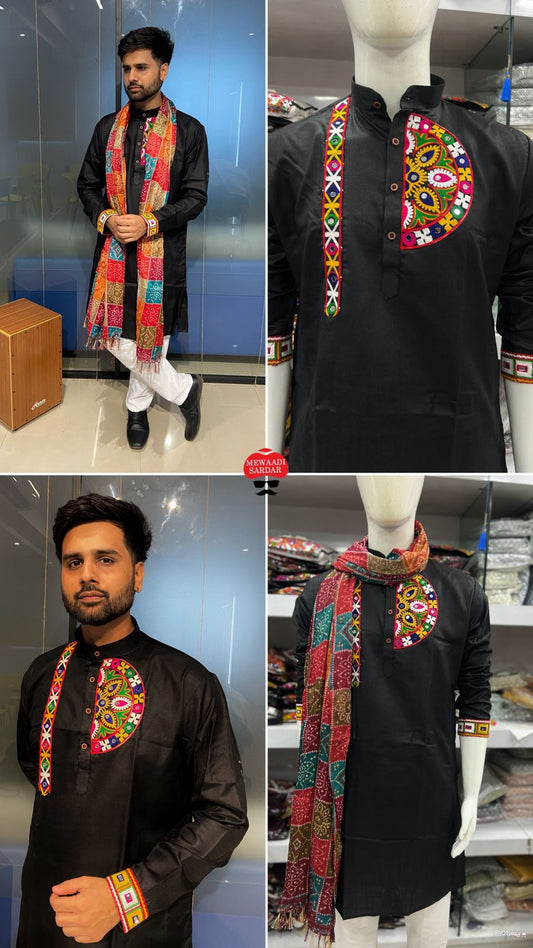 Black Navratri kurta and dupatta Set