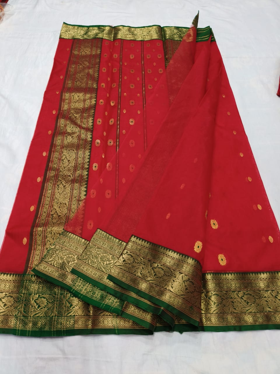 Red pure chanderi katan silk sarees