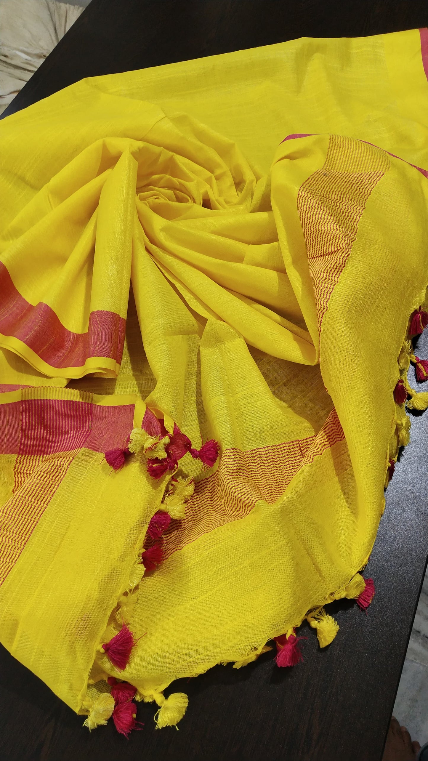 Yellow soft linen dupatta