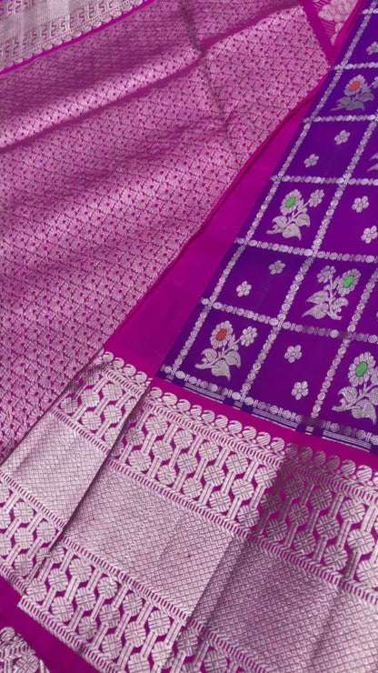 Dark purple Pure Venkatagiri silk sarees