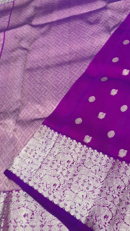 Dark purple Pure Venkatagiri silk sarees