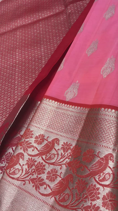 Pink Pure Venkatagiri silk sarees