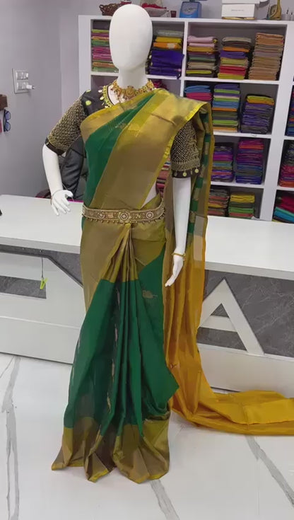 Dark green Uppada pattu sarees