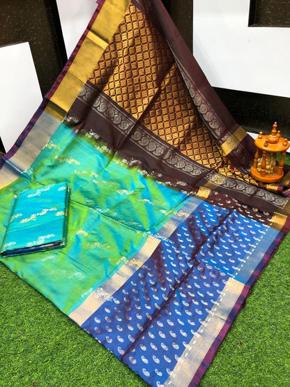 Uppada silk sarees with jamdani butta