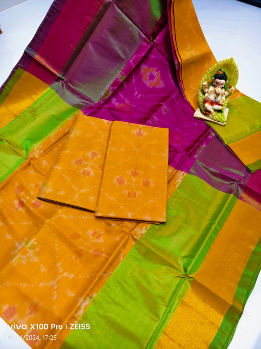 Yellow Uppada soft silk sarees