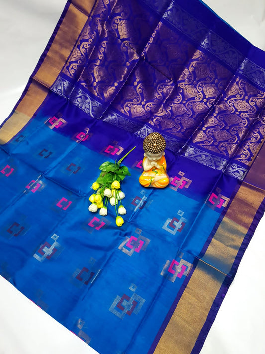 Blue with dark blue uppada pattu sarees