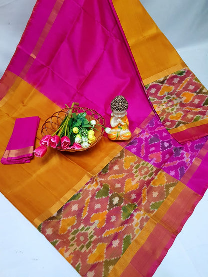 Uppada silk sarees with big pochampally border