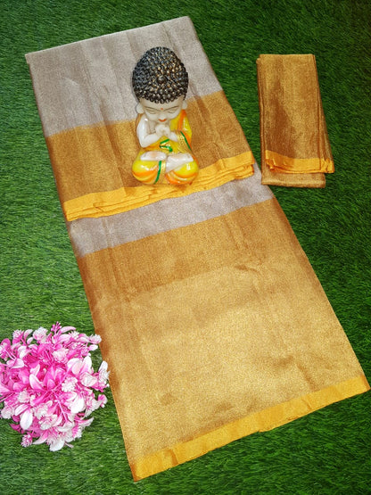 Gold Uppada tissue sarees with big border