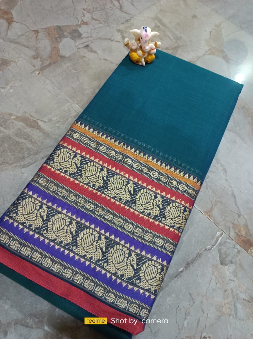 Blue Narayanpet Cotton sarees