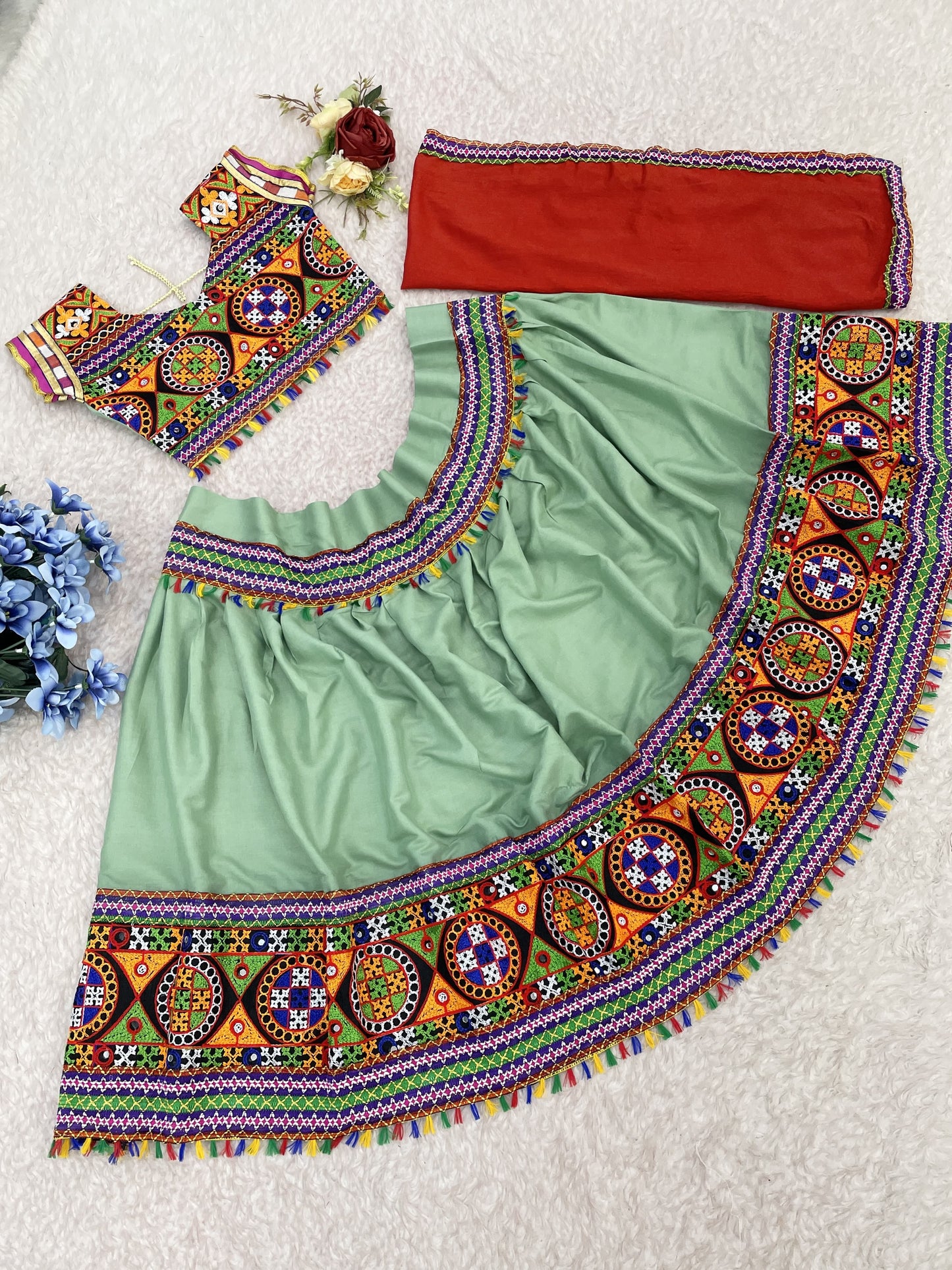 Rayon kid's Traditional Navaratri Lehenga Choli