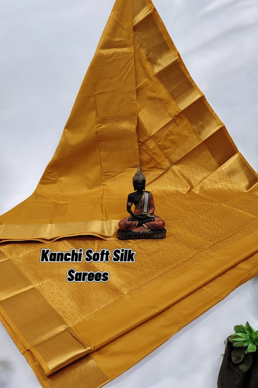 Mustard kanchi soft silk sarees