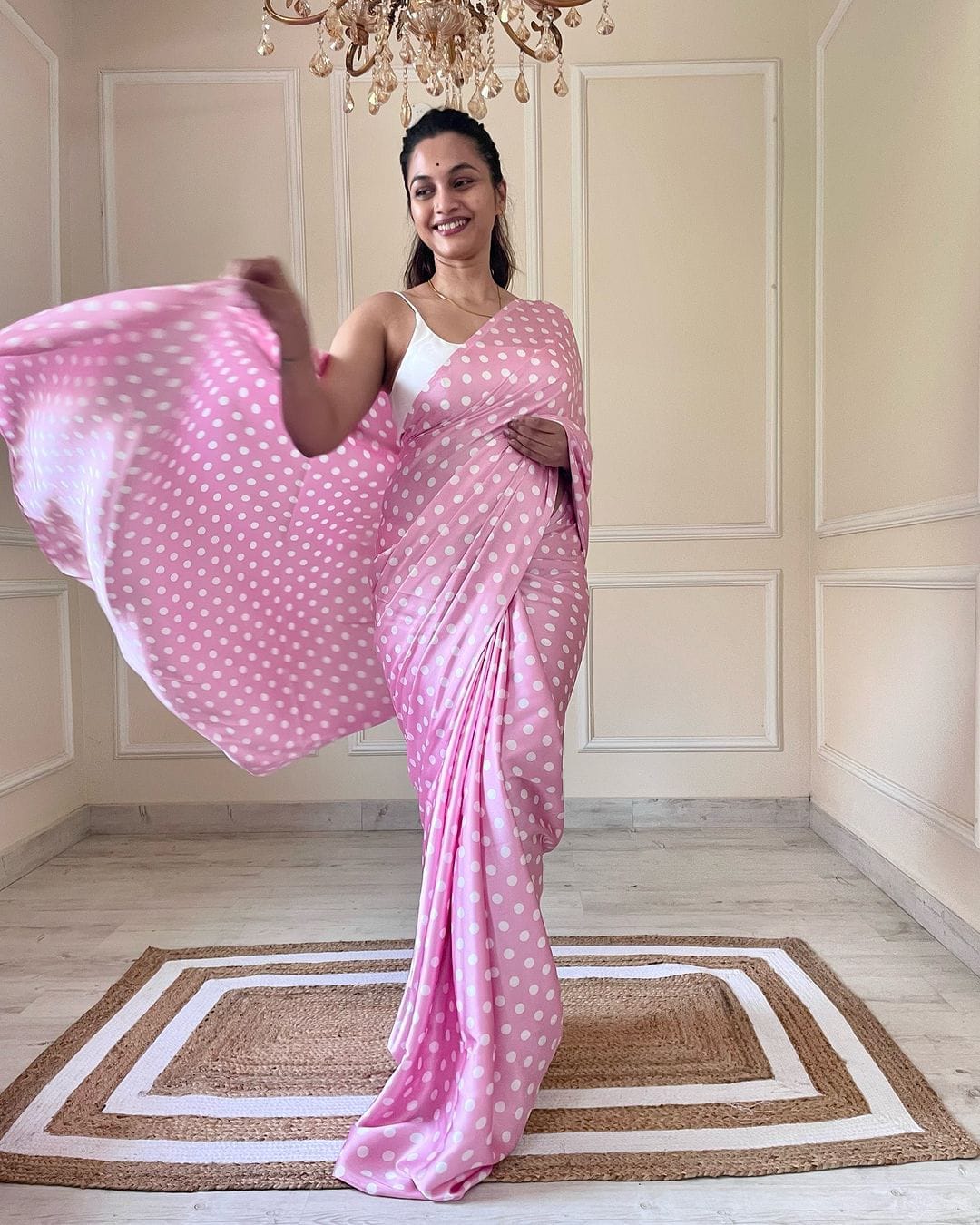 Pink satin sarees