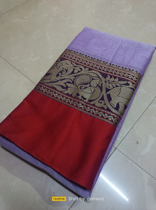 Lavender Narayanpet Cotton  sarees