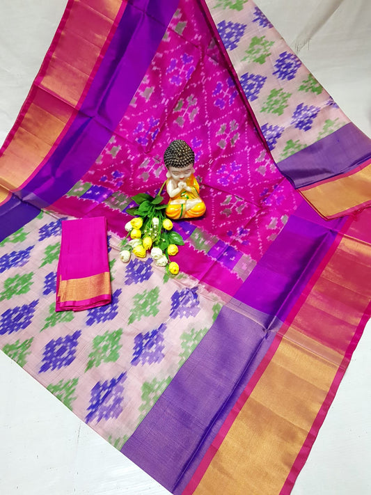 Baby pink uppada pochampally sarees