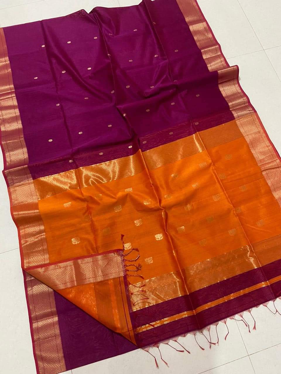 Dark purple Maheshwari sarees