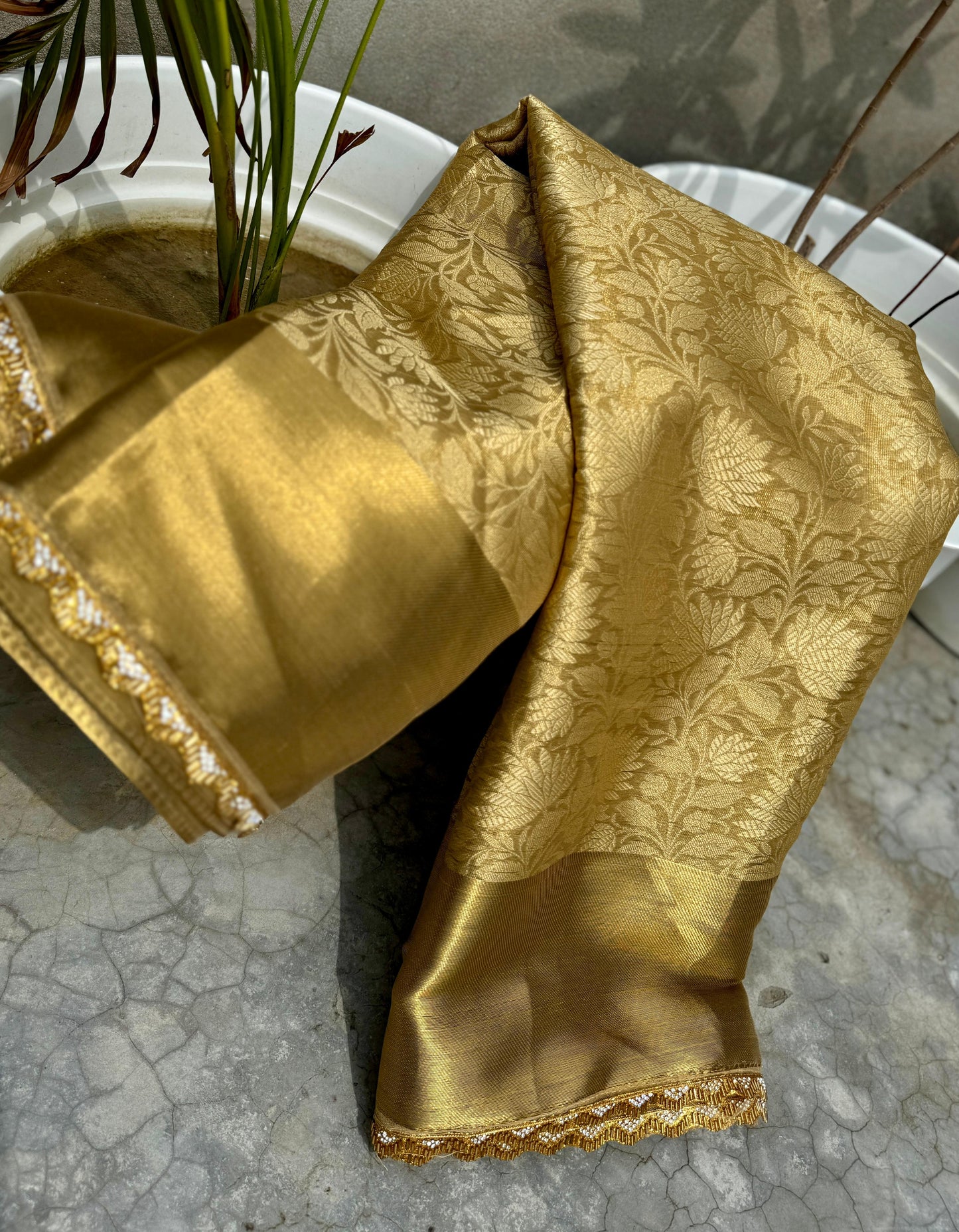 Gold kanchipuram tissue silk sarees