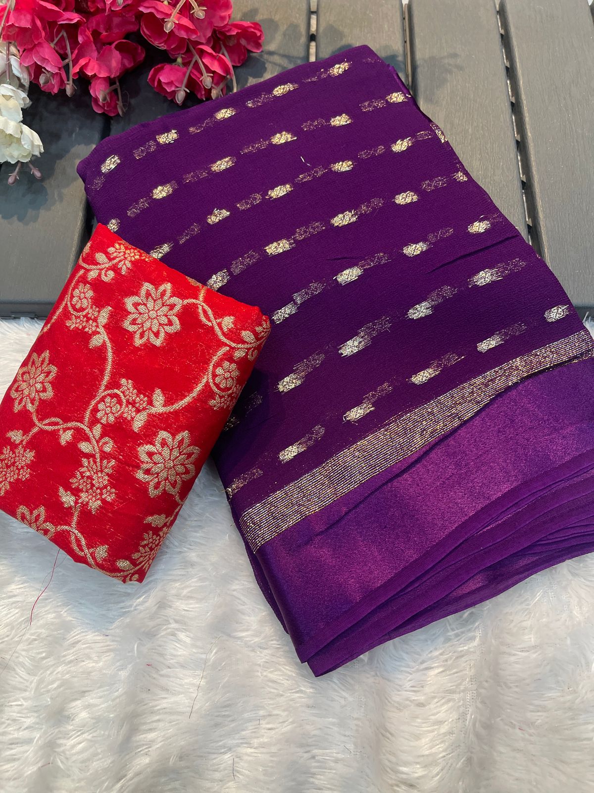 viscose georgette weaving sarees