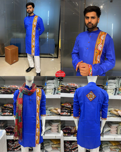 Blue Traditional Navratri kurta and dupatta Set