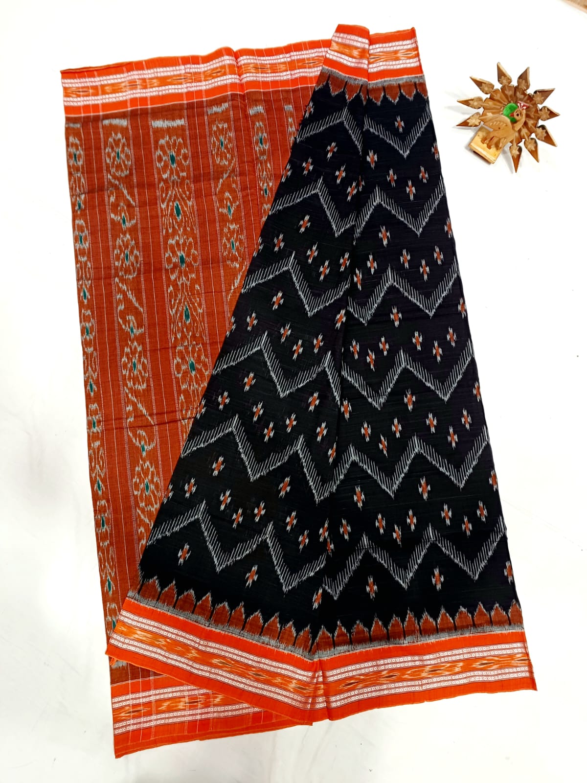 Black ikkat mercerised Cotton sarees