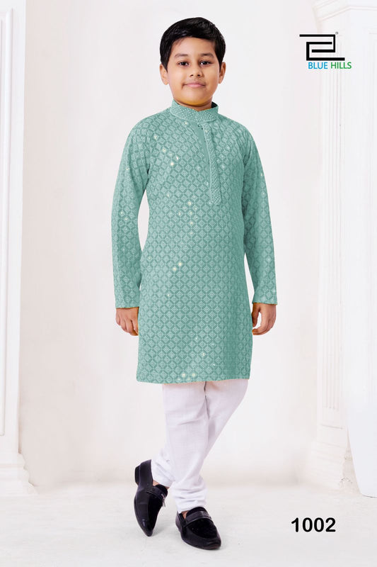 Pista green Rayon chikankari kurta set