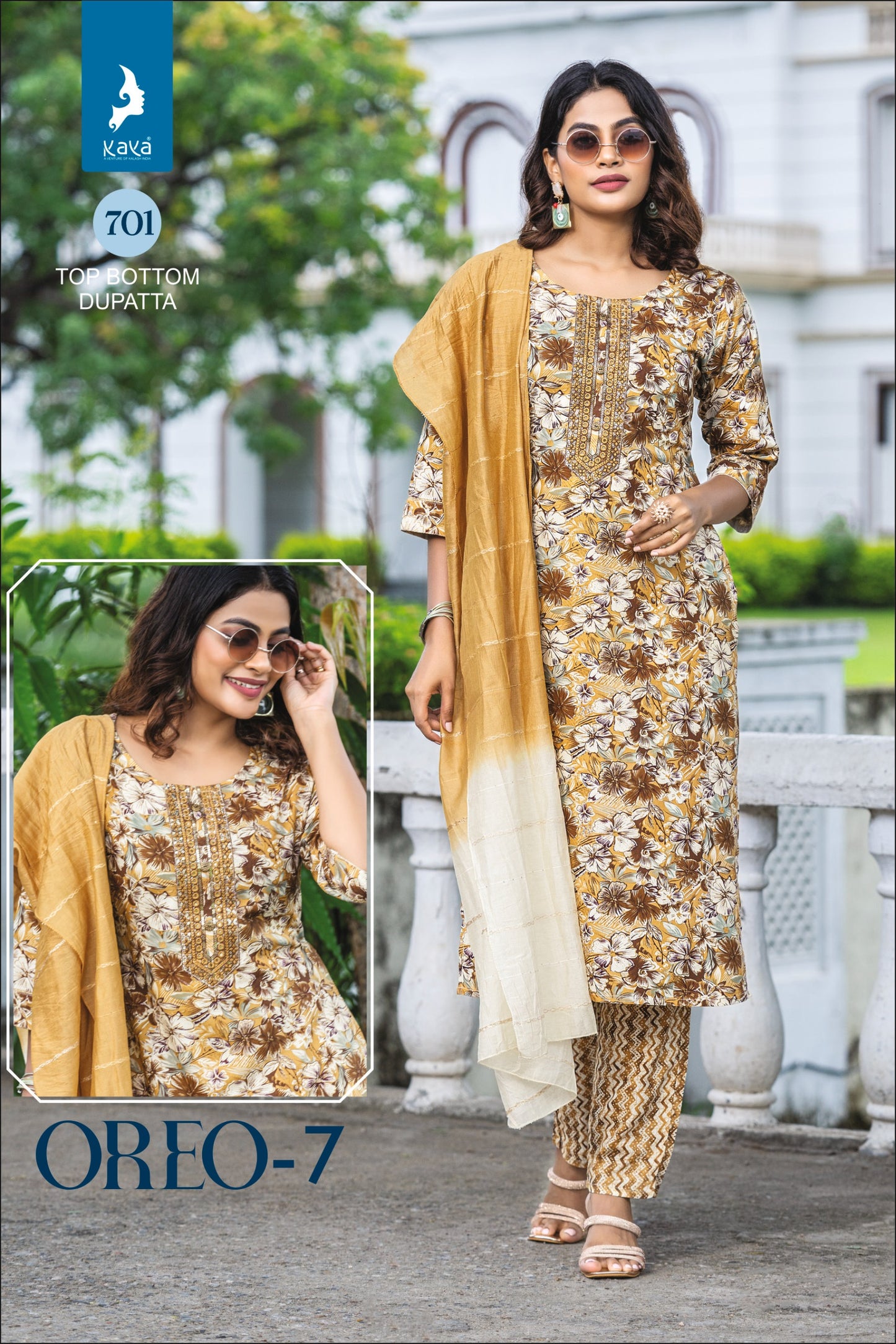 Mustard Heavy Rayon 3pc suits