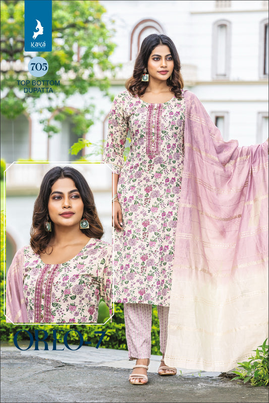 Light pink Heavy Rayon 3pc suits