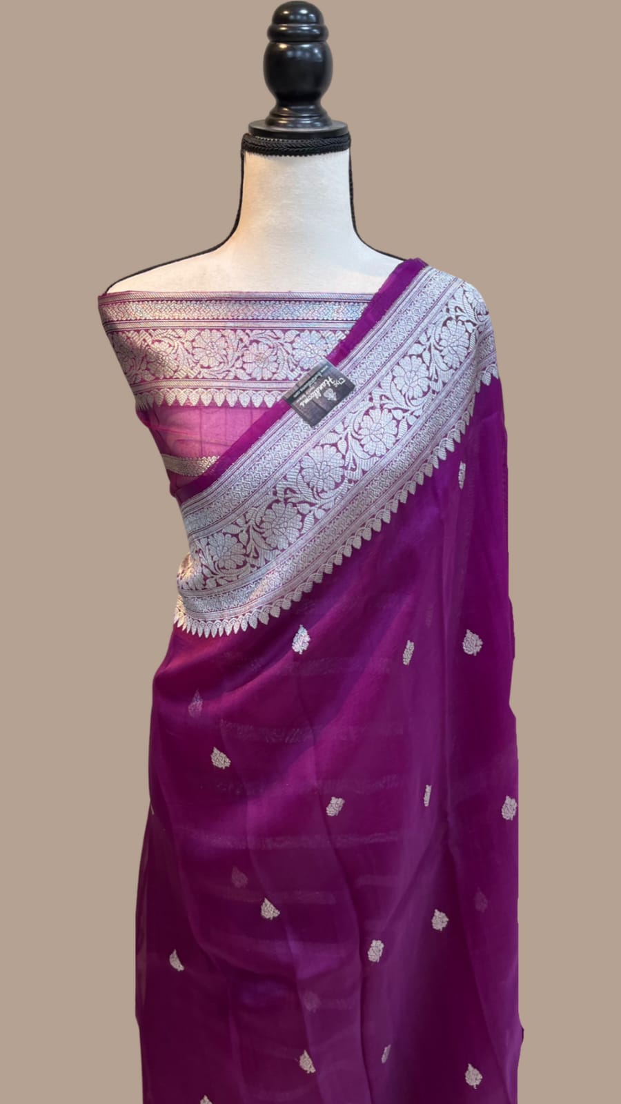 Purple Banarasi organza silk sarees