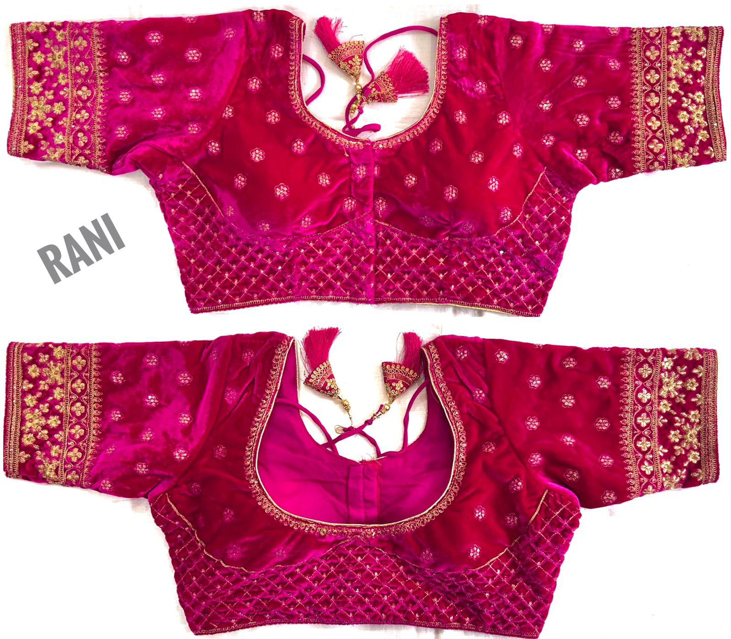 Rani pink readymade velvet blouse