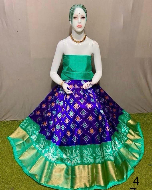 Pure pochampally ikkat silk lehenga