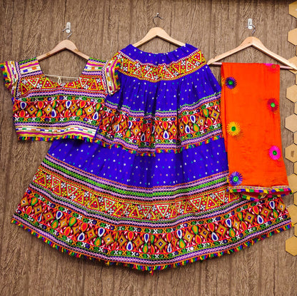 Blue Rayon Navaratri Lehenga Choli