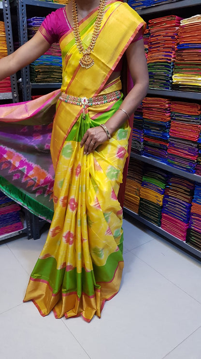 Yellow uppada pochampally sarees