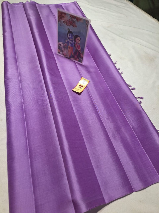 Purple Pure kanchipuram plain silk sarees