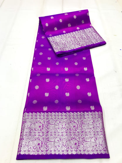 Dark purple Pure Venkatagiri silk sarees