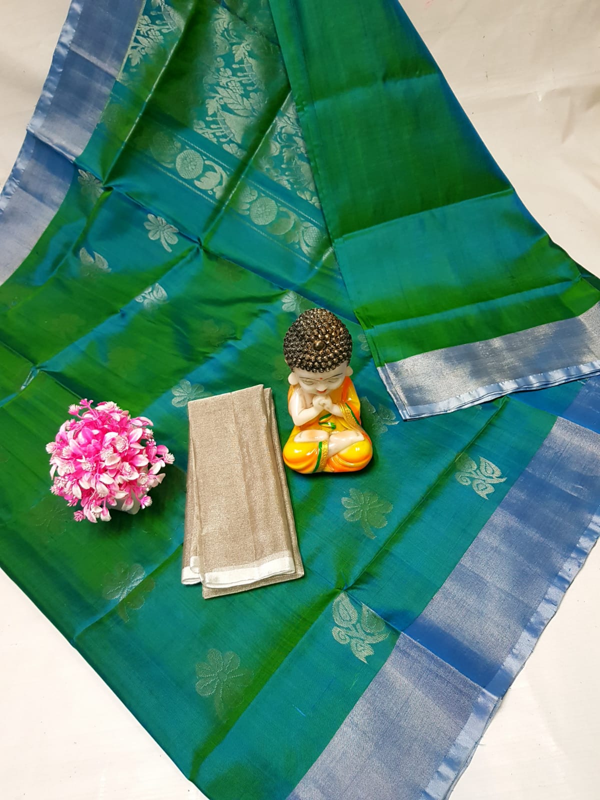 Rama green handloom Uppada silk sarees